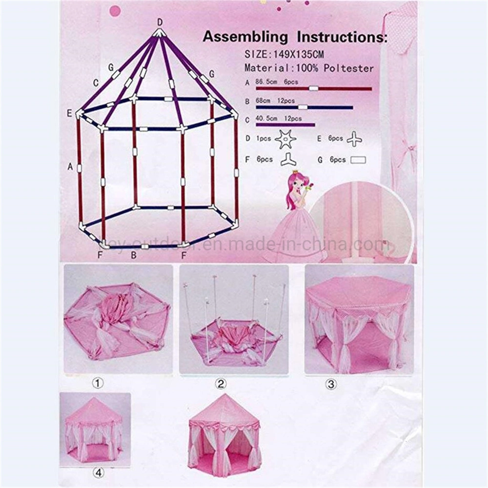 Outdoor Indoor Portable Folding Princess Castle Tent Children′s Playhouse Tent