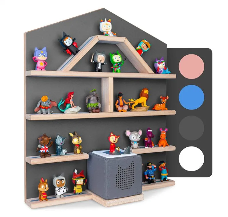 FSC&BSCI Wooden Magnetic Tonie Shelf for Toniebox & Tonies Hearing Figures