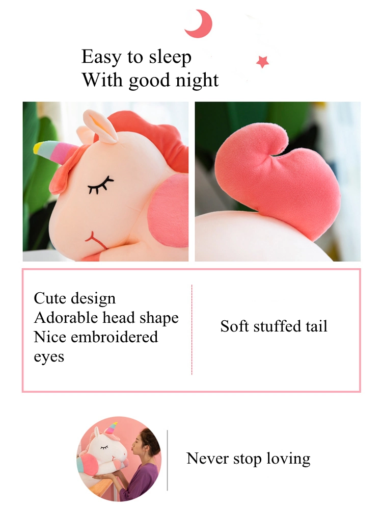 Retail Wholesale Stuffed Giant Pink Soft Plush Factory Available Unicorn Animal Custom Toy