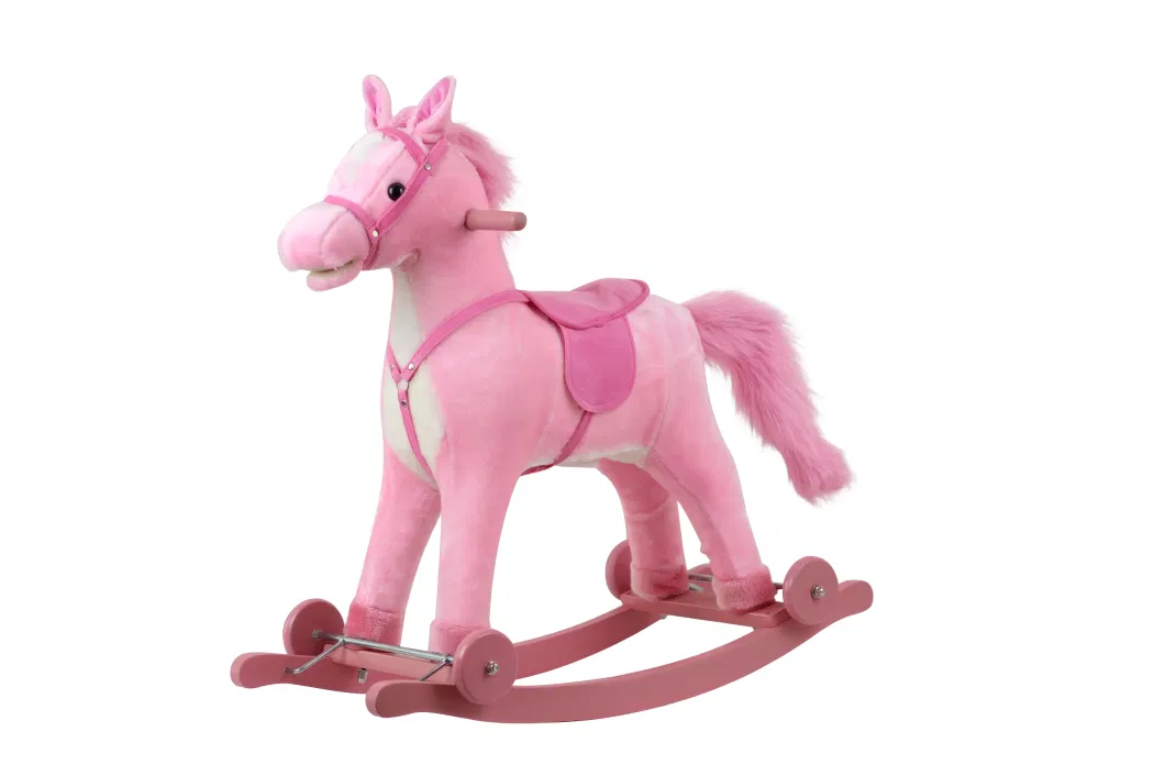 Wholesale Toddler Rocking Chair Trojan Rocking Horse Plush Dolls Wooden Riding Rocking Horse Plush Toys