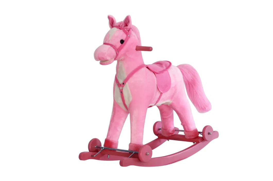 Wholesale Toddler Rocking Chair Trojan Rocking Horse Plush Dolls Wooden Riding Rocking Horse Plush Toys