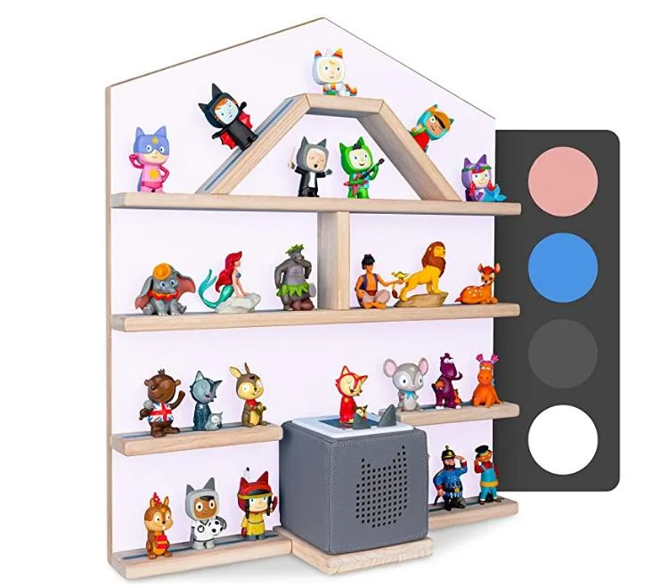 FSC&BSCI Wooden Magnetic Tonie Shelf for Toniebox & Tonies Hearing Figures