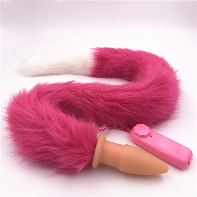 75cm Long Fox Tail Anal Plug Vibrators for Women Roleplay Flirting Fetish Adult Sexy Game Sex Ass Toy