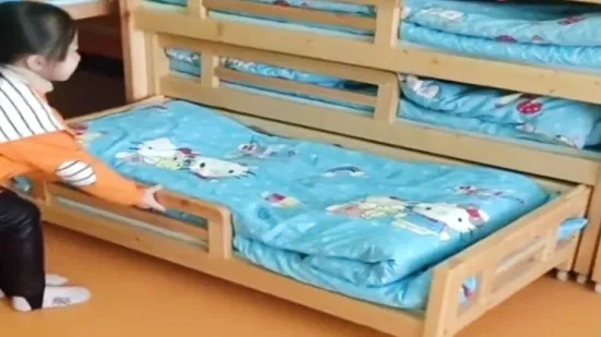 幼稚園子供無垢材シングルベッド学童用家具 Mz84