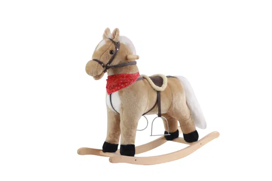 OEM ODM トロイの木馬電気ぬいぐるみカスタム子供の木製ロッキング ホースのおもちゃに乗ってください。